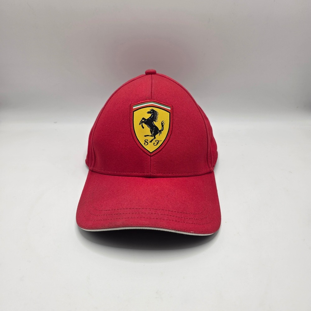 Vintage Ferrari Cap Men Red Scuderia Shield Shell Logo Racing F1 Hat Dad Hat